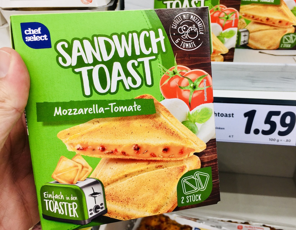 Chef Select Sandwich Toast Mozzarella-Tomate für den Toaster 2er -  naschkater.com - das Süßigkeiten-Marketing-Blog