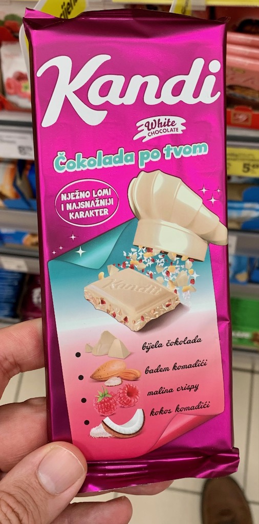 Kandi Weiße Schokolade mit Mandel-Himbeere-Kokos Kroatien - naschkater ...